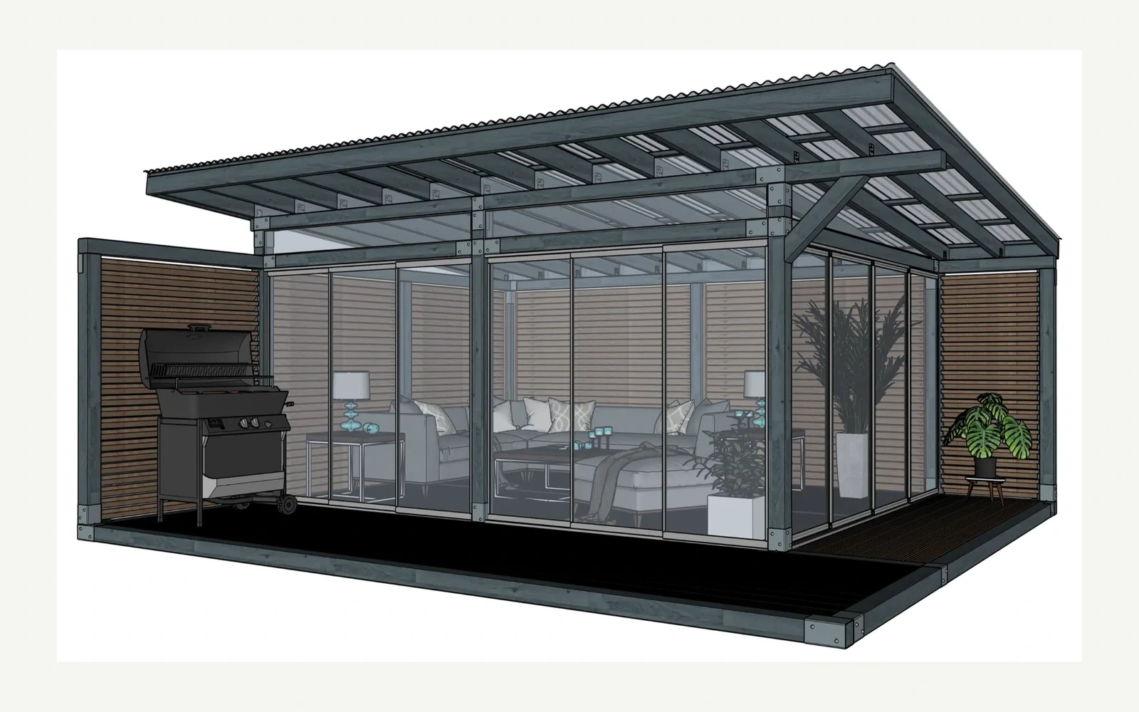 Garden Room, Prisma (gofruotas stogas)