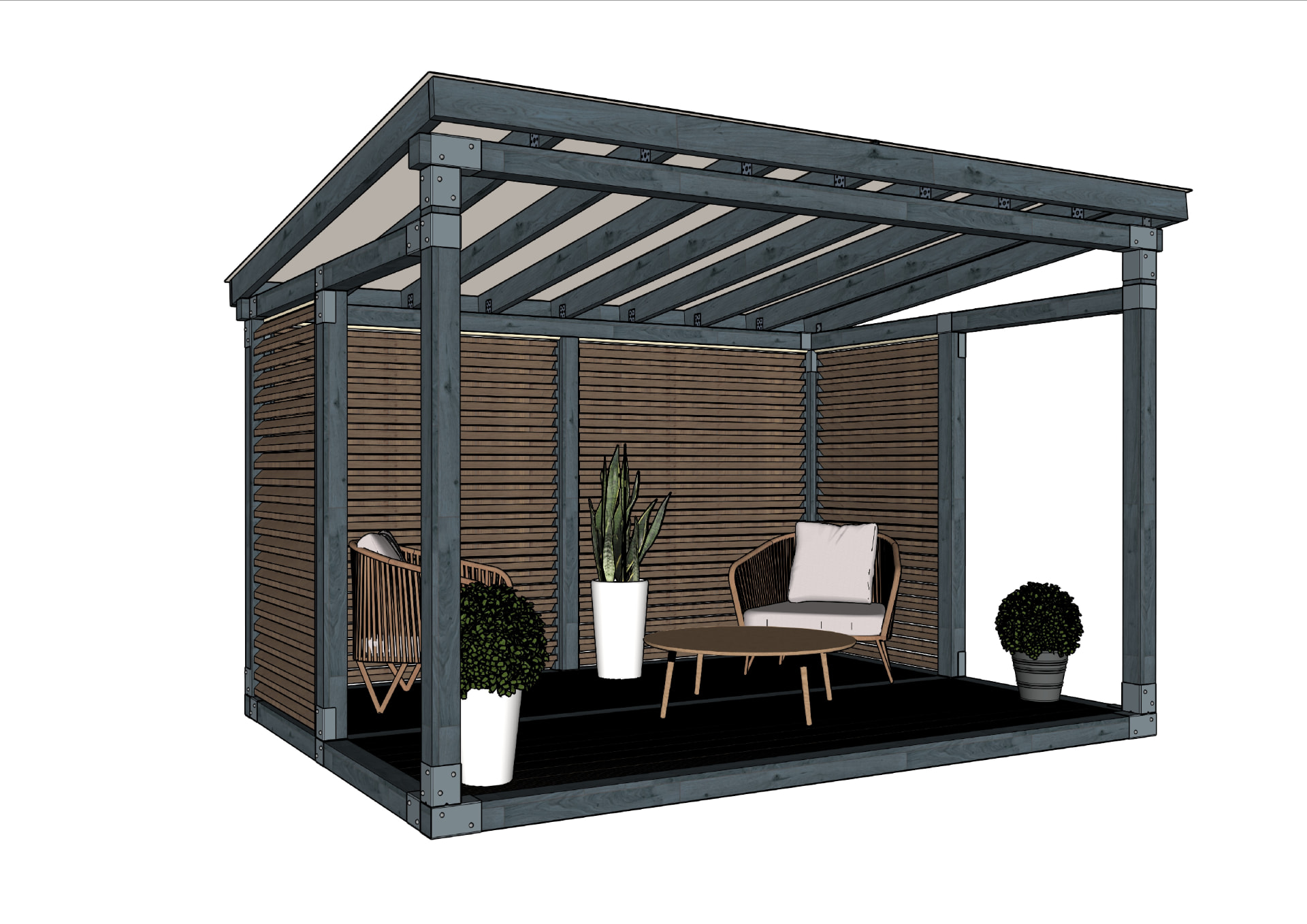 3x4 Forma Base, lygus stogas